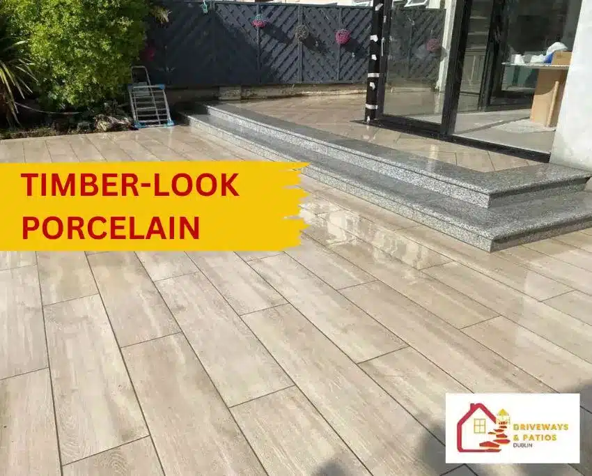 Timber Look Porcelain Patio & Granite Steps