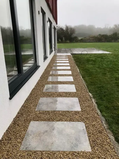 concrete slab walkway gravel beds dublin modern patio slab walkway gravel beds for dublin modern patio